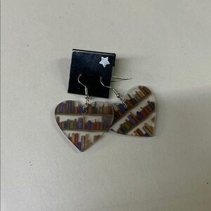 Heart-Shaped Bookshelf Earrings